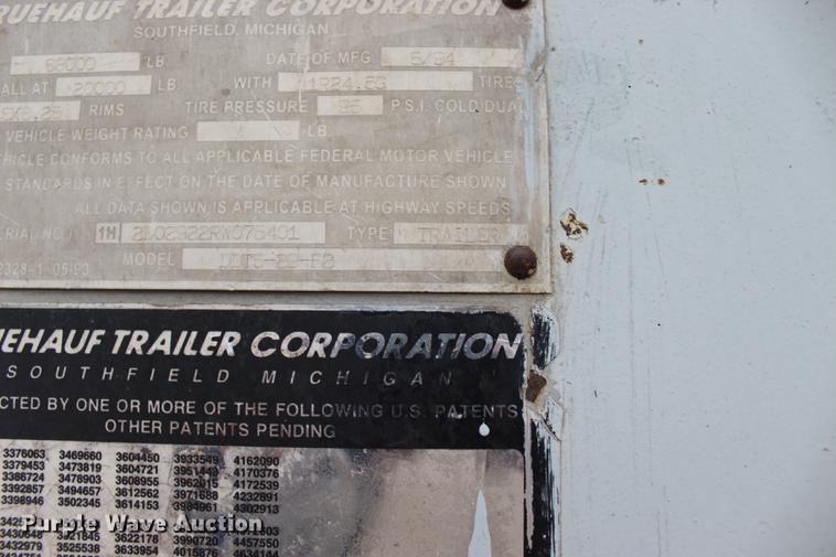 image for item BE9312 1994 Fruehauf DDT5-29F2 end dump trailer