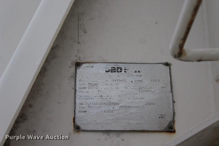 image for item BE9313 2000 Terex Load King end dump trailer