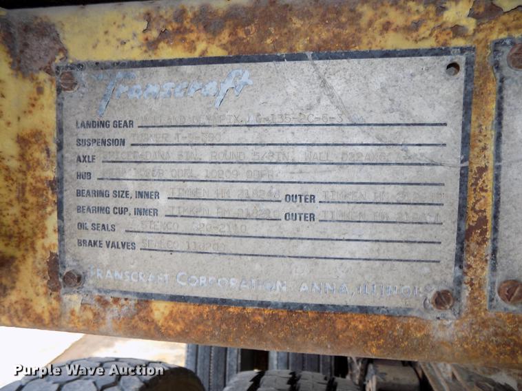 image for item DB8642 1991 Transcraft TDL1401950X102 drop deck equipment trailer