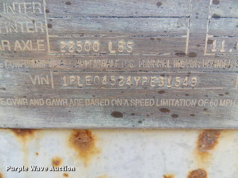 image for item DE5161 2000 Peerless 45-CTSSF live bottom trailer