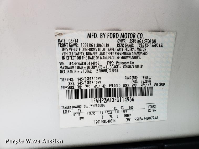 image for item BW9231 2015 Ford Taurus Police Interceptor