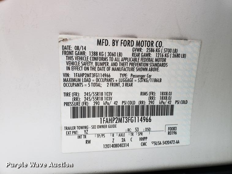 image for item BW9231 2015 Ford Taurus Police Interceptor