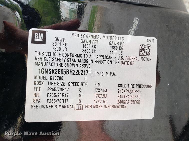 image for item BW9242 2011 Chevrolet Tahoe Police SUV