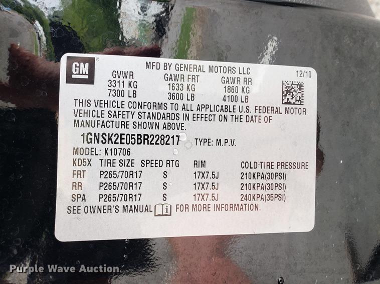 image for item BW9242 2011 Chevrolet Tahoe Police SUV