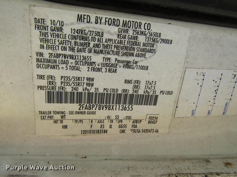 image for item DA1681 2011 Ford Crown Victoria Police Interceptor