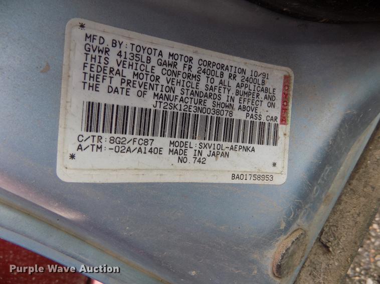 image for item DB9141 1992 Toyota Camry