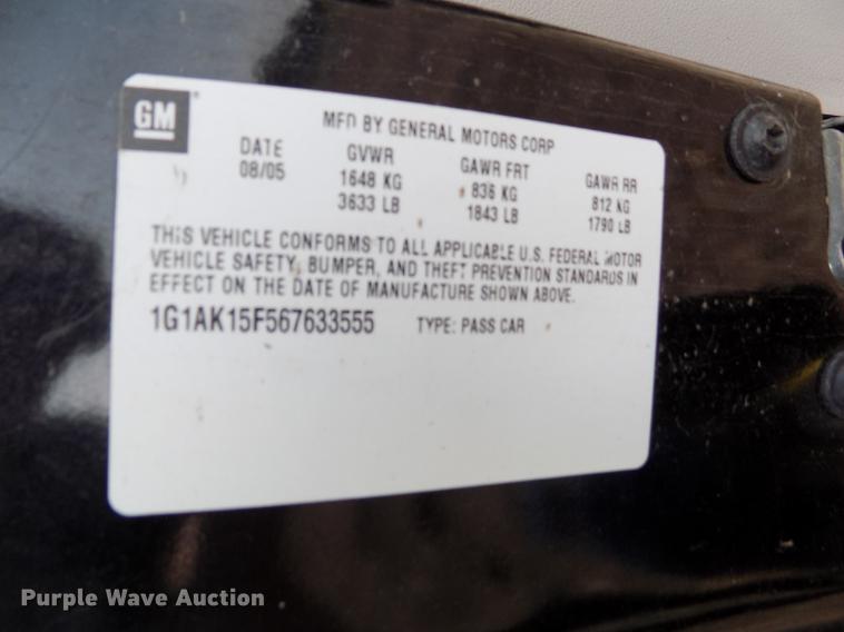 image for item DB9144 2006 Chevrolet Cobalt