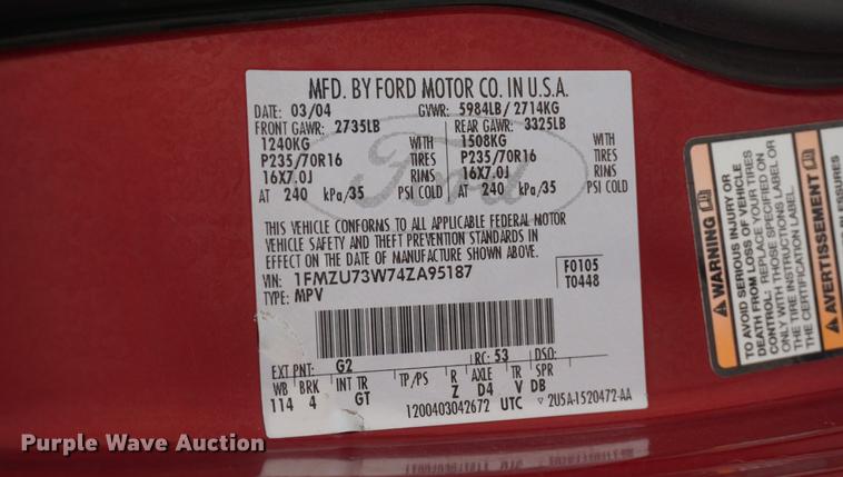 image for item DD6445 2004 Ford Explorer SUV