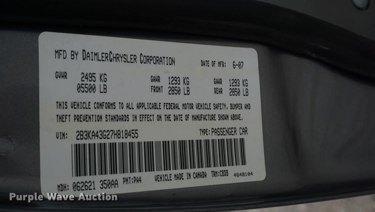 image for item DD6448 2007 Dodge Charger