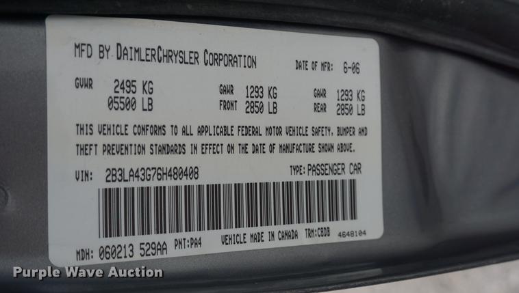 image for item DD6449 2006 Dodge Charger