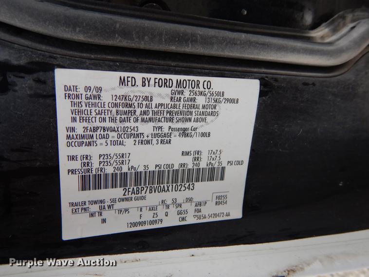 image for item DD6465 2010 Ford Crown Victoria Police Interceptor