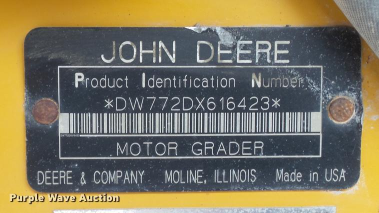image for item DD7342 2008 John Deere 772D motor grader