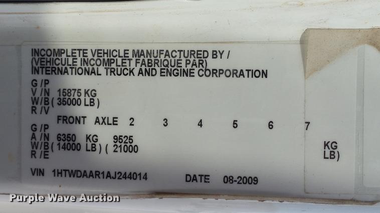 image for item DD7365 2010 International WorkStar 7400 dump truck