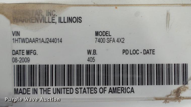 image for item DD7365 2010 International WorkStar 7400 dump truck