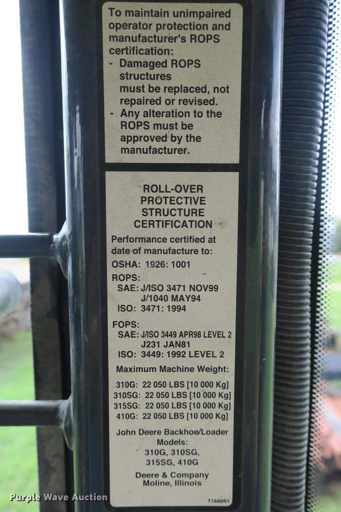 image for item DE3797 2002 John Deere 310SG backhoe