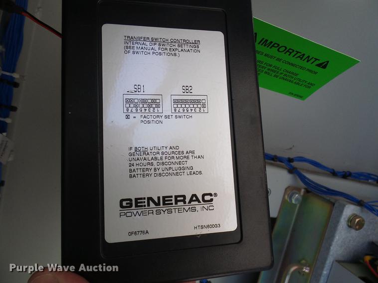 image for item DE5166 2007 Generac QT13068ANSNA generator