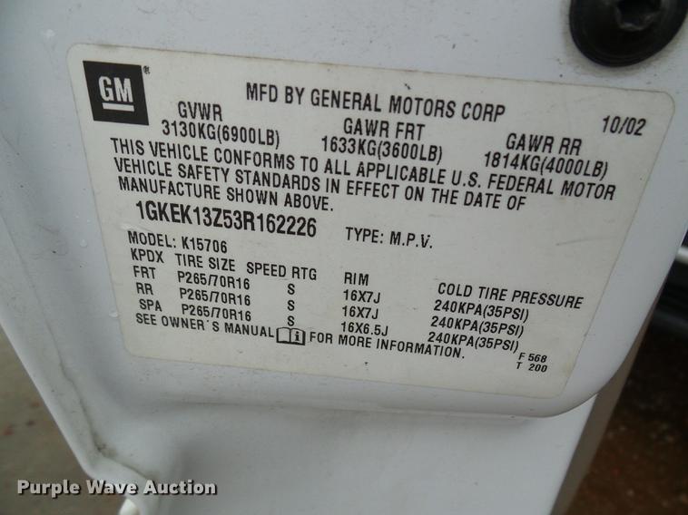 image for item DE5174 2003 GMC Yukon SUV