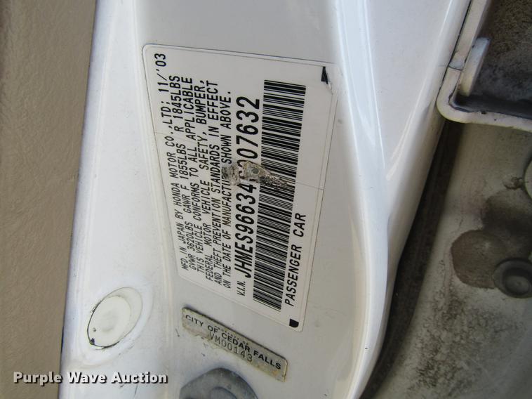 image for item DF3849 2004 Honda Civic