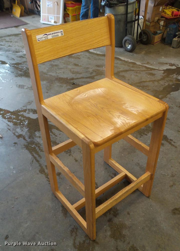 image for item DZ9409 (8) high boy blockhouse wood chairs