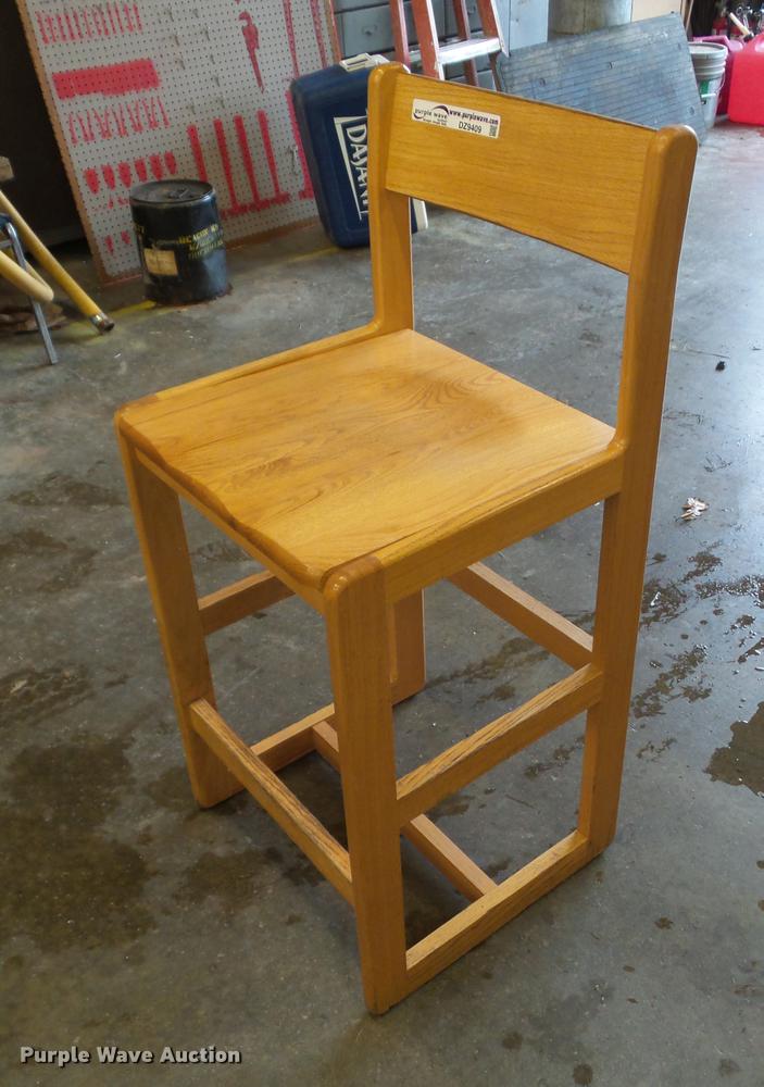 image for item DZ9409 (8) high boy blockhouse wood chairs