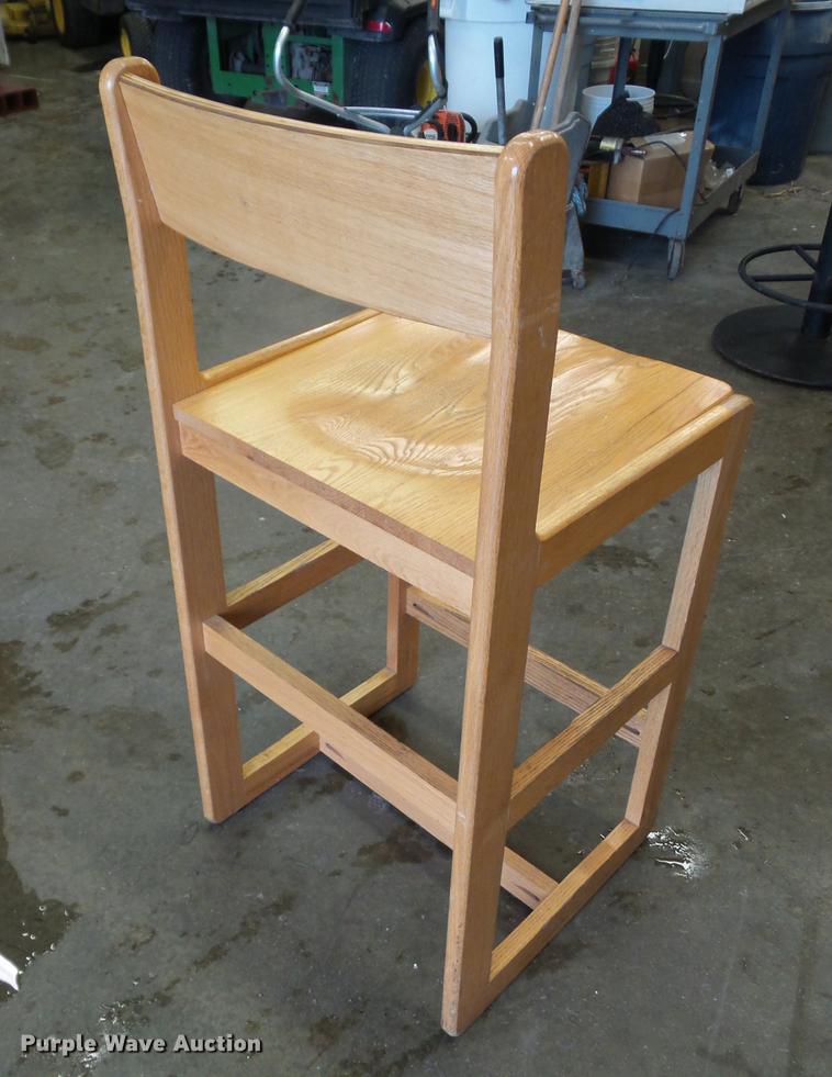 image for item DZ9409 (8) high boy blockhouse wood chairs