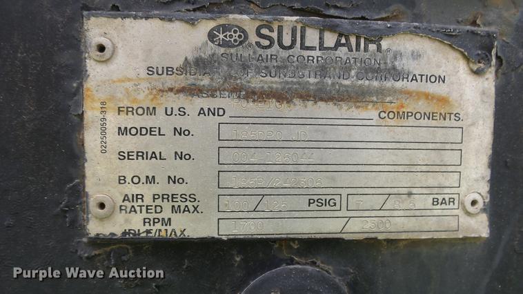 image for item ES9424 Sullair 185DP0JD air compressor