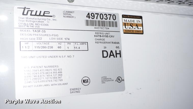 image for item ES9936 True TA3F-3S freezer