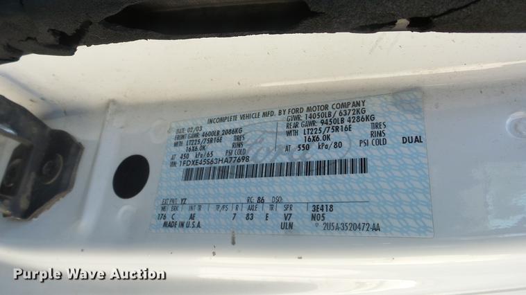 image for item EZ9598 2003 Ford Econoline E450 box truck with sewer camera system