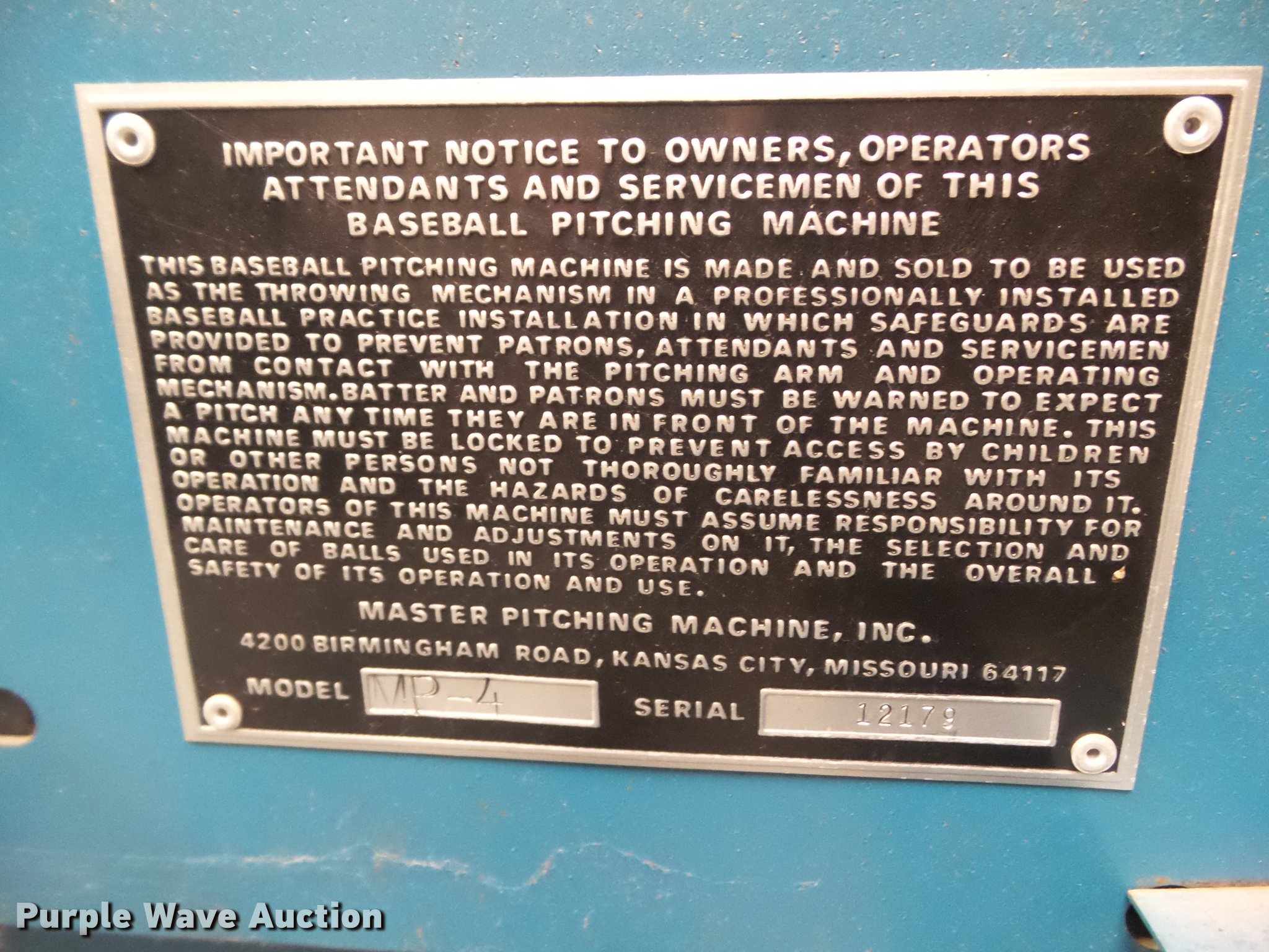 Iron Mike MP4 Master Pitching machine in Centerville, IA Item DZ9414 sold Purple Wave