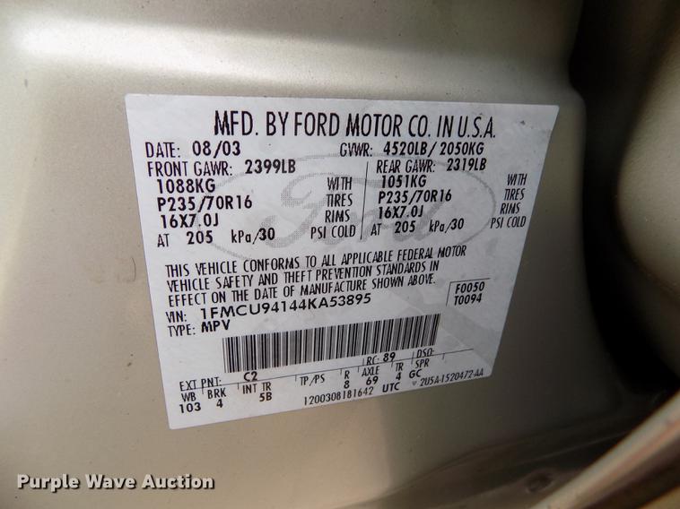 image for item DB9129 2004 Ford Escape SUV