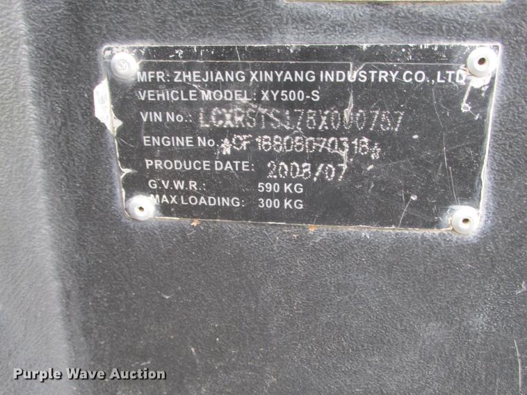 image for item DB9317 2008 Zhejiang Xinyang Motors utility vehicle