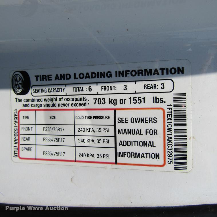 image for item DC0034 2010 Ford F150 XL SuperCab pickup truck