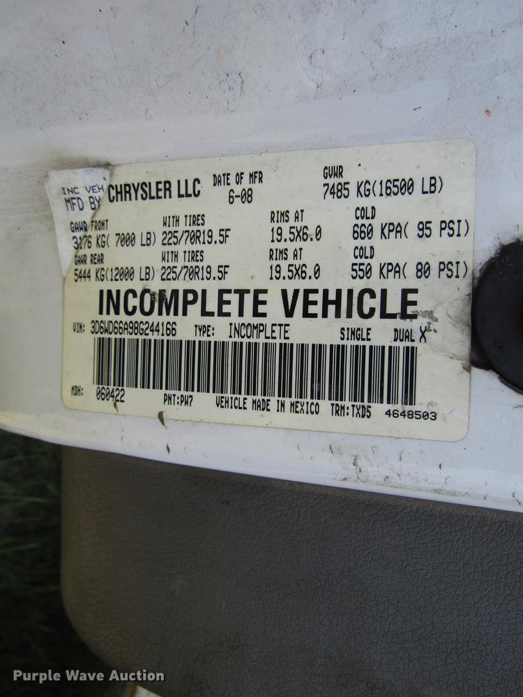 image for item DC0035 2008 Dodge Ram 4500 HD truck cab and chassis