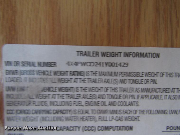 image for item DD4288 2001 Forest River Wildcat camper