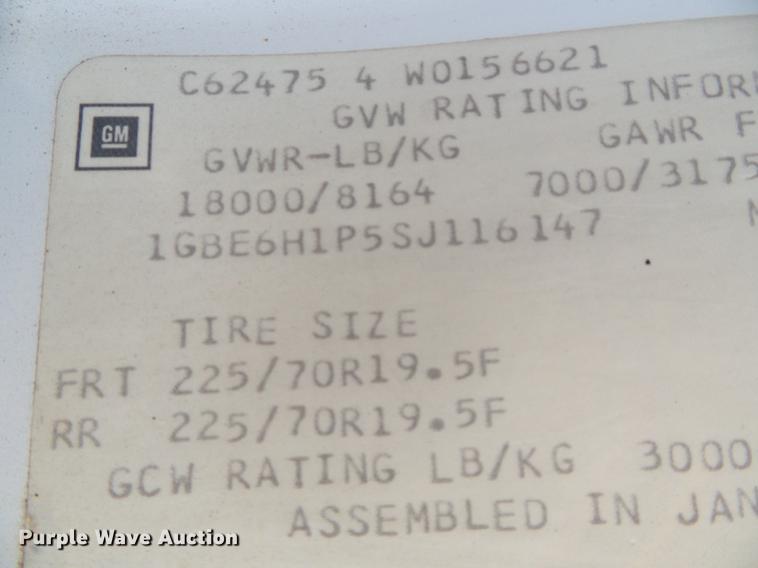 image for item DD5838 1995 Chevrolet Kodiak C5500 flatbed truck