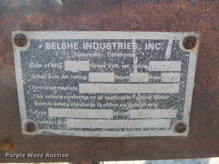 image for item DD5851 1995 Belshe T-2 equipment trailer