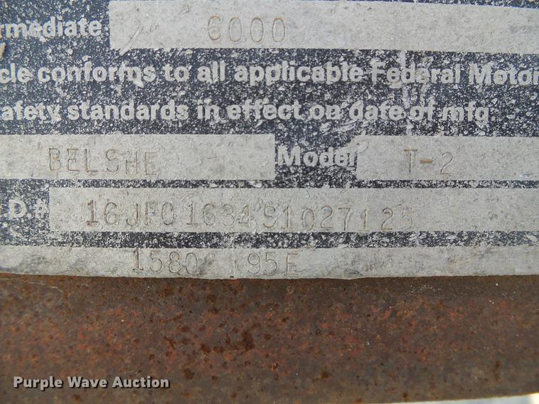 image for item DD5851 1995 Belshe T-2 equipment trailer