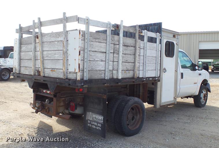 image for item DD7285 2003 Ford F450 Super Duty XL Crew Cab dump flatbed pickup truck