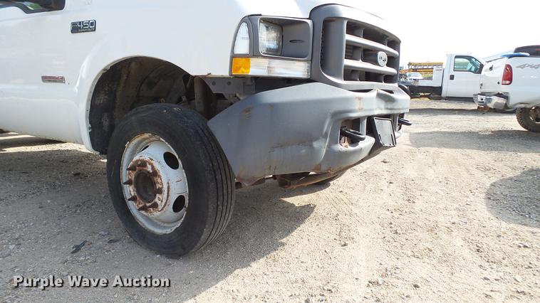 image for item DD7285 2003 Ford F450 Super Duty XL Crew Cab dump flatbed pickup truck