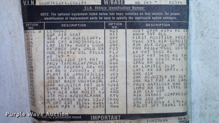 image for item DD7292 1997 Chevrolet TopKick truck