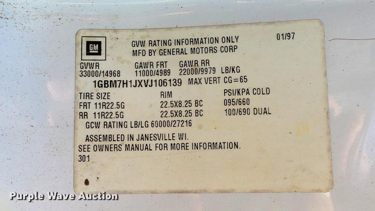 image for item DD7292 1997 Chevrolet TopKick truck