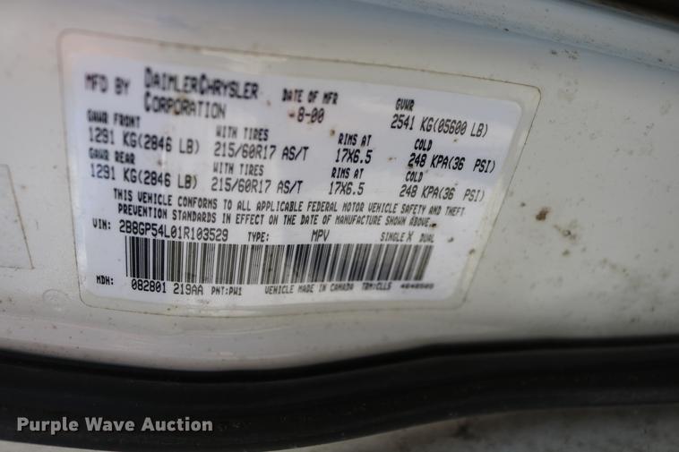 image for item DD8235 2001 Dodge Grand Caravan van