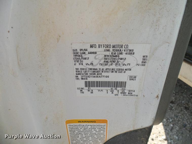 image for item DD8389 2005 Ford F250 Super Duty SuperCab pickup truck