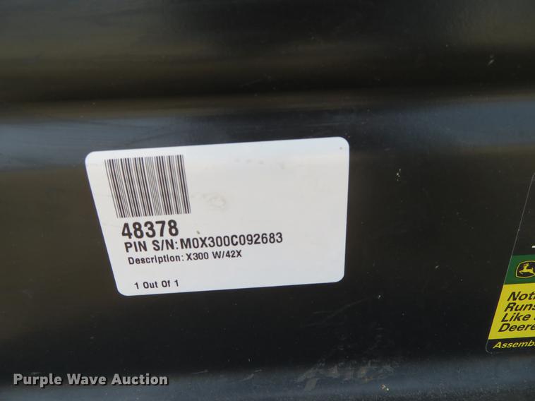 image for item DE6378 John Deere X300 lawn mower