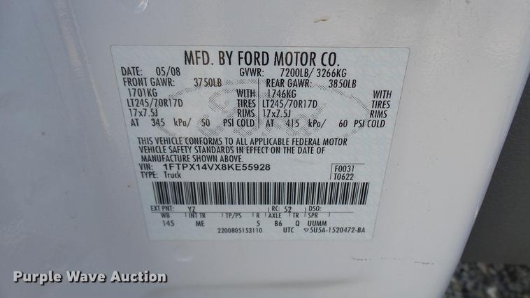 image for item DF3276 2008 Ford F150 XLT SuperCab pickup truck