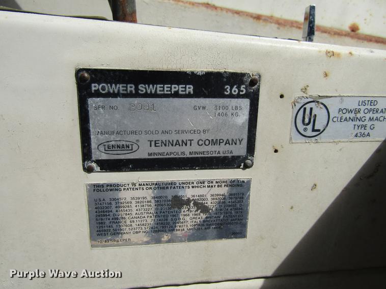 image for item DF3851 1983 Tennant Power Sweeper 365 sweeper