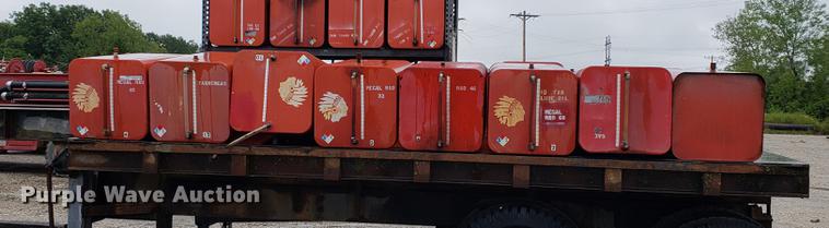 image for item EF9828 (17) 65 gallon bulk oil barrels