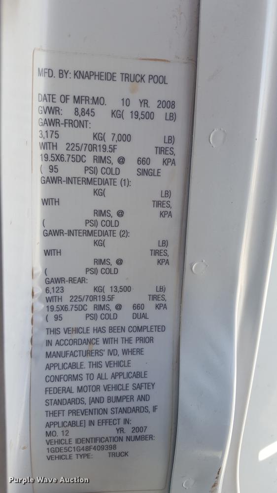 image for item EI9644 2008 GMC C5500 service truck