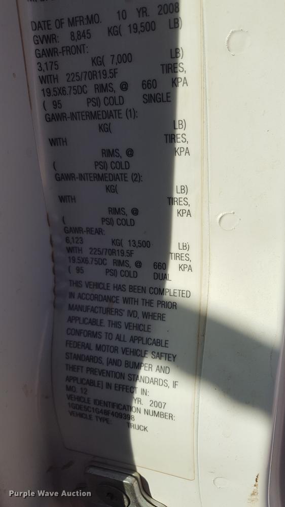 image for item EI9644 2008 GMC C5500 service truck