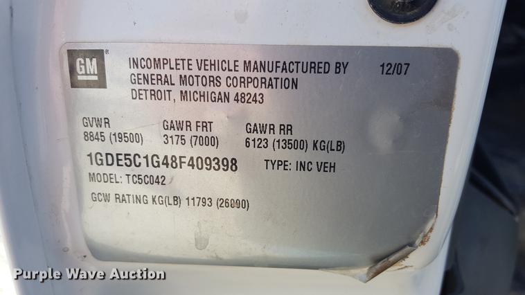 image for item EI9644 2008 GMC C5500 service truck